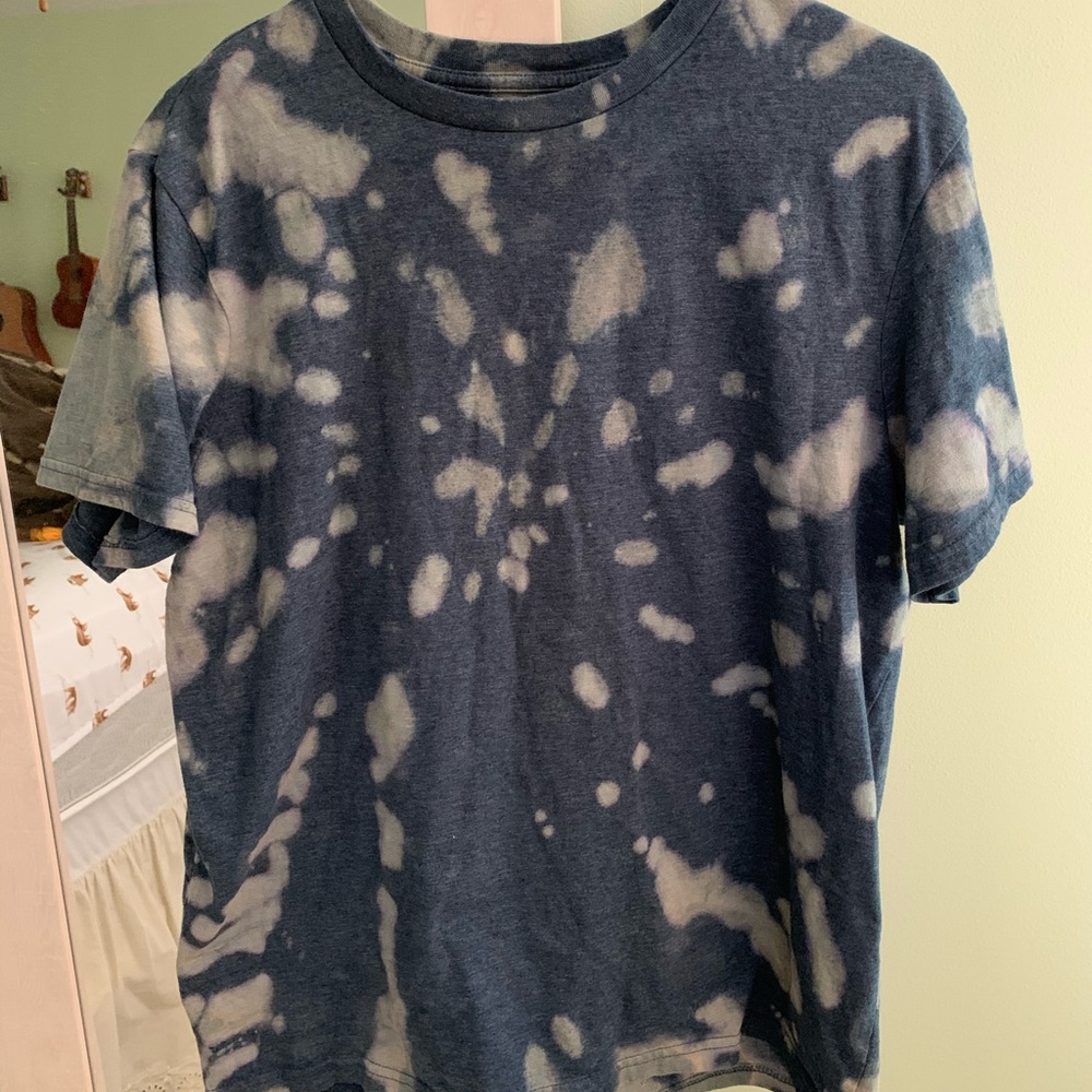 Navy Blue Bleach Dyed Tshirt